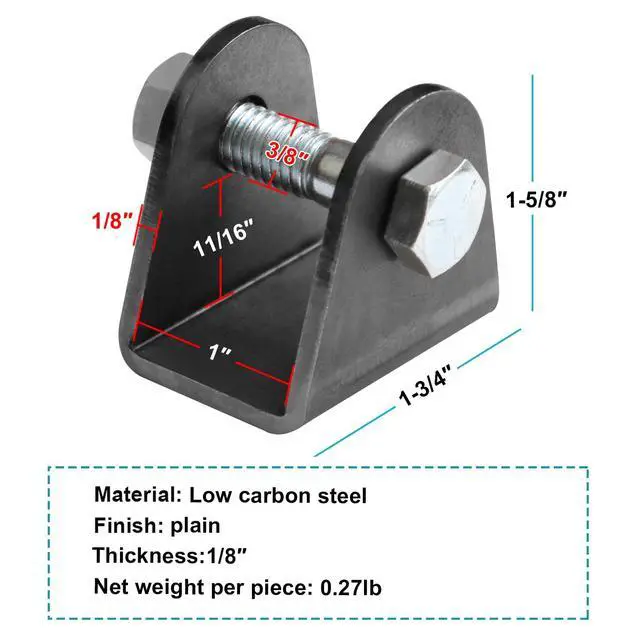 Alt view image 2 of 5 - 4 Pack Weld-On Suspension Shock Mount, Motorcycle Go Kart Absorber Bracket