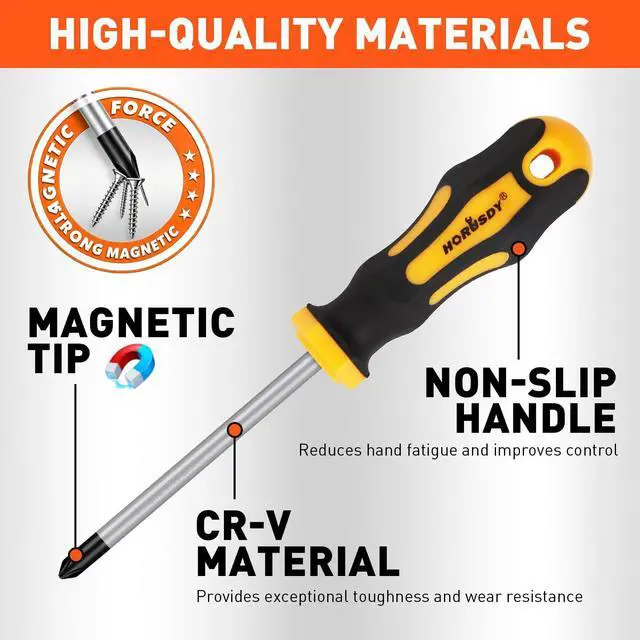 Alt view image 2 of 7 - 11-Pieces Magnetic Screw driver, Magnetic 5 Phillips and 5 Flat Head Tips for Fastening and Loosening Seized