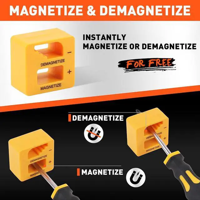 Alt view image 5 of 7 - 11-Pieces Magnetic Screw driver, Magnetic 5 Phillips and 5 Flat Head Tips for Fastening and Loosening Seized