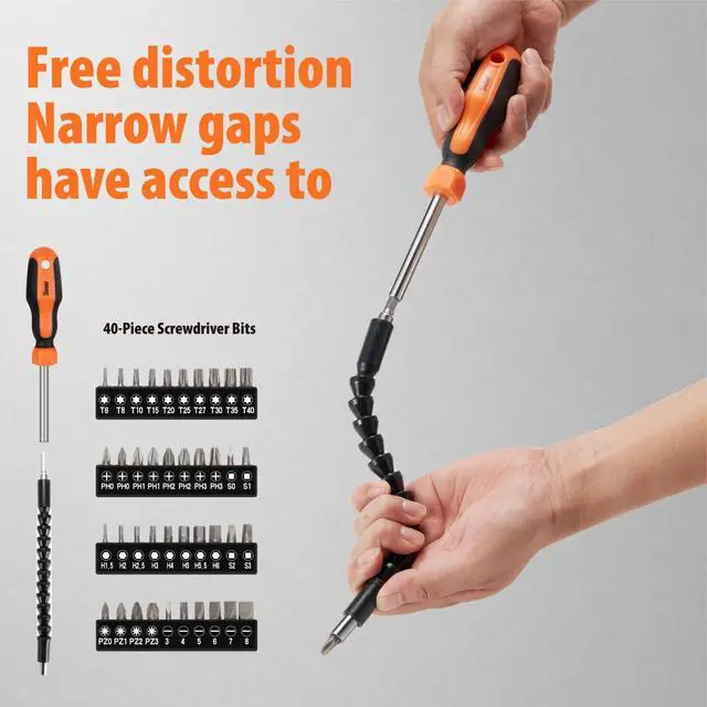 Alt view image 3 of 7 - 70-Piece Multi Bit Magnetic Screwdriver Set with Storage Case