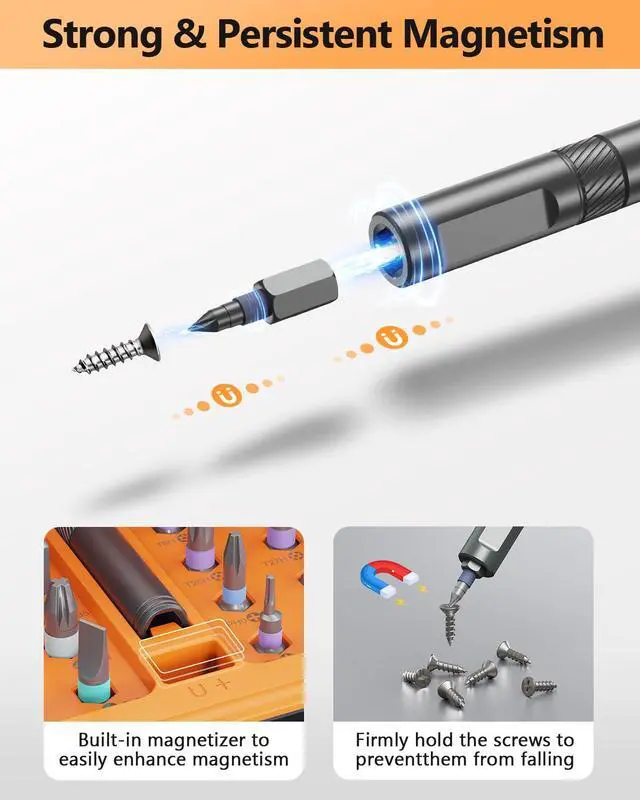 Alt view image 4 of 7 - Ratchet Screwdriver Set, 42 in 1 Magnetic Screwdriver Kit with T Handle, Repair Tool Kit with 40 PCS Precision Bits, Portable Storage Case for Home Appliances, Bicycle, DIY