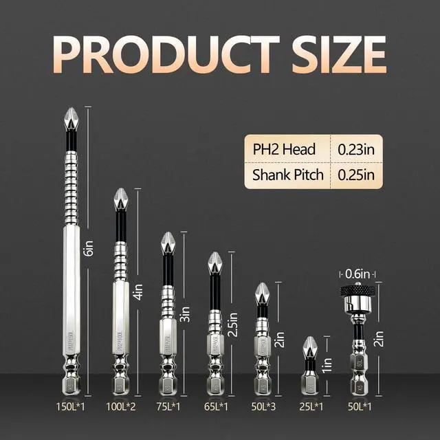 Alt view image 2 of 7 - High Magnetic Screwdriver Drill Bit Set-10Pcs Fixion Tools K5 Non-Slip Bit