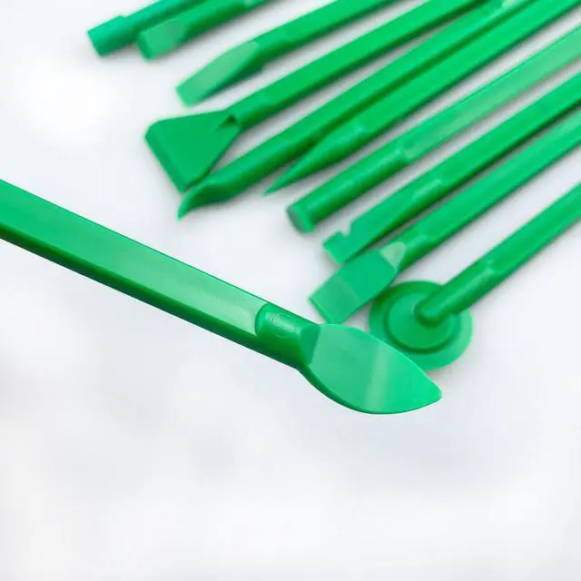 Alt view image 2 of 6 - 15 Pcs Antistatic Spudger Plastic Opening Pry Tool SetSuitable for any touch screen or case Cleaning Scraper Prying and Opening Tool for Laptop Tablet iPhone ipad Cell Phone Green