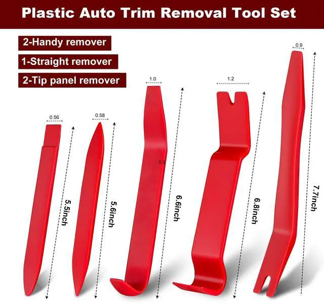 Alt view image 3 of 7 - Zcirl 8 Pcs Auto Trim Removal Tool Kit with Non-Scratch Plastic Pry Tool and Fastener Clip Pliers,Door Panel Removal Tool for Car Interior - Fastener, Clip, Door Panel, Molding, and Dashboard