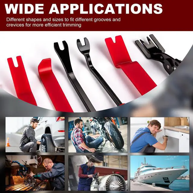 Alt view image 6 of 7 - Zcirl 8 Pcs Auto Trim Removal Tool Kit with Non-Scratch Plastic Pry Tool and Fastener Clip Pliers,Door Panel Removal Tool for Car Interior - Fastener, Clip, Door Panel, Molding, and Dashboard