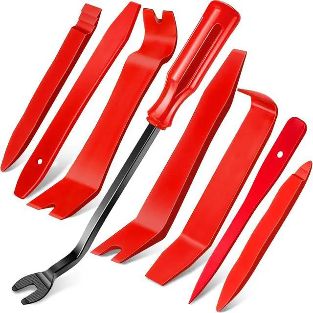 Main image of 8Pcs Auto Trim Disassembly Tool Set,Nylon Plastic Fasteners Remover Tools for Car Dash and Upholstery,Car Door Panel Trim Removal Tool Kit with Storage Bag,No Scratch Auto Interior Remover - Red