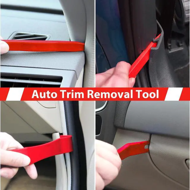 Alt view image 7 of 7 - 8Pcs Auto Trim Disassembly Tool Set,Nylon Plastic Fasteners Remover Tools for Car Dash and Upholstery,Car Door Panel Trim Removal Tool Kit with Storage Bag,No Scratch Auto Interior Remover - Red