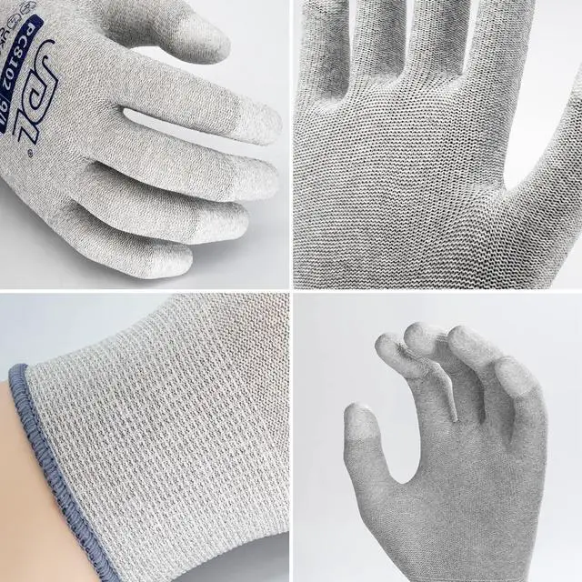 Alt view image 3 of 7 - ESD Work Gloves, Anti-Static Gloves for PC Building, 6 pairs, Computer Installation & Repair, High Resistance Carbon Fiber Gloves, Medium