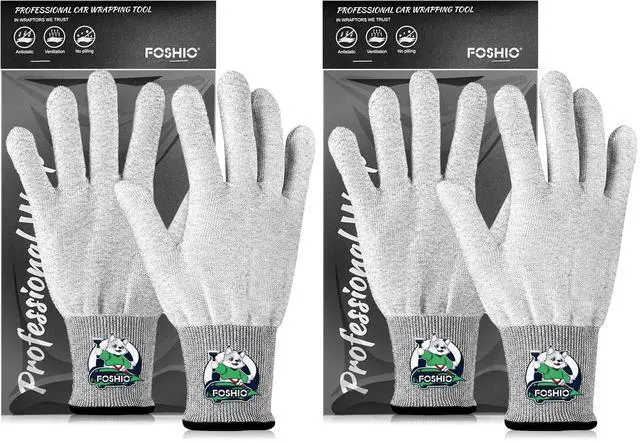Main image of Grey Vinyl Wrap Gloves, Anti-Static Tint, Dust-Free, Machine Washable, Lightweight, Protective Safety Work Gloves, 2 Pairs