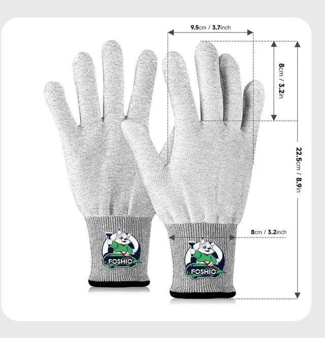 Alt view image 2 of 7 - Grey Vinyl Wrap Gloves, Anti-Static Tint, Dust-Free, Machine Washable, Lightweight, Protective Safety Work Gloves, 2 Pairs