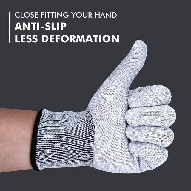 Alt view image 4 of 7 - Grey Vinyl Wrap Gloves, Anti-Static Tint, Dust-Free, Machine Washable, Lightweight, Protective Safety Work Gloves, 2 Pairs