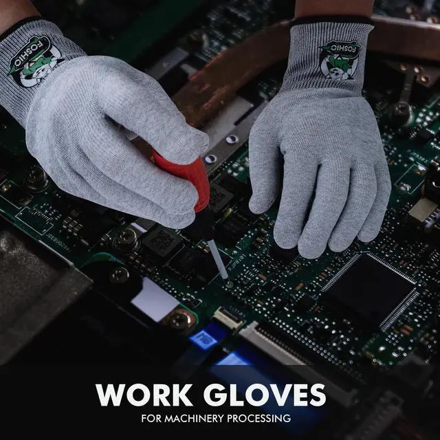 Alt view image 6 of 7 - Grey Vinyl Wrap Gloves, Anti-Static Tint, Dust-Free, Machine Washable, Lightweight, Protective Safety Work Gloves, 2 Pairs