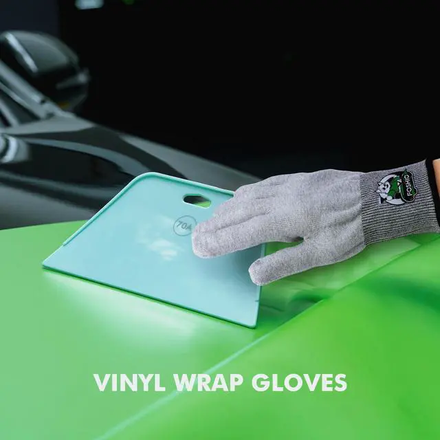 Alt view image 7 of 7 - Grey Vinyl Wrap Gloves, Anti-Static Tint, Dust-Free, Machine Washable, Lightweight, Protective Safety Work Gloves, 2 Pairs