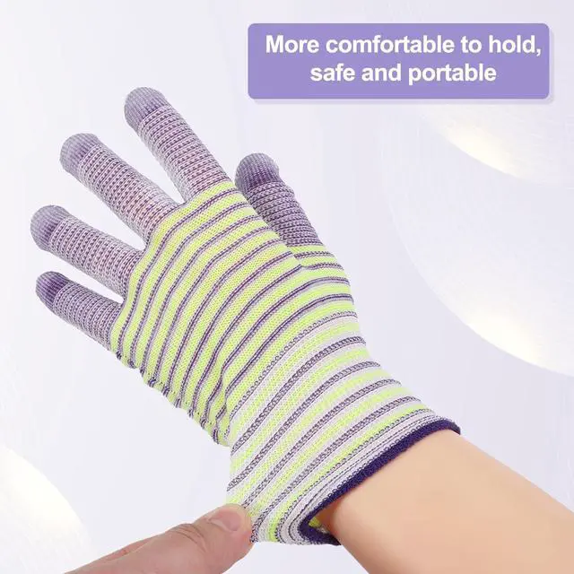 Alt view image 4 of 6 - 12Set ESD Anti-Static Gloves Electrostatic Protective Gloves with PU Palm Medium Size for Computer Installation, Building & Repair, Purple
