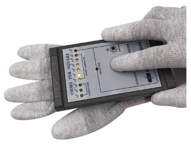 Alt view image 3 of 5 - 10 Pairs Anti Static Gloves, Coated Fingertip Grey Carbon Fibers,13G ESD Safety Work Gloves (Extra Small, Pink)