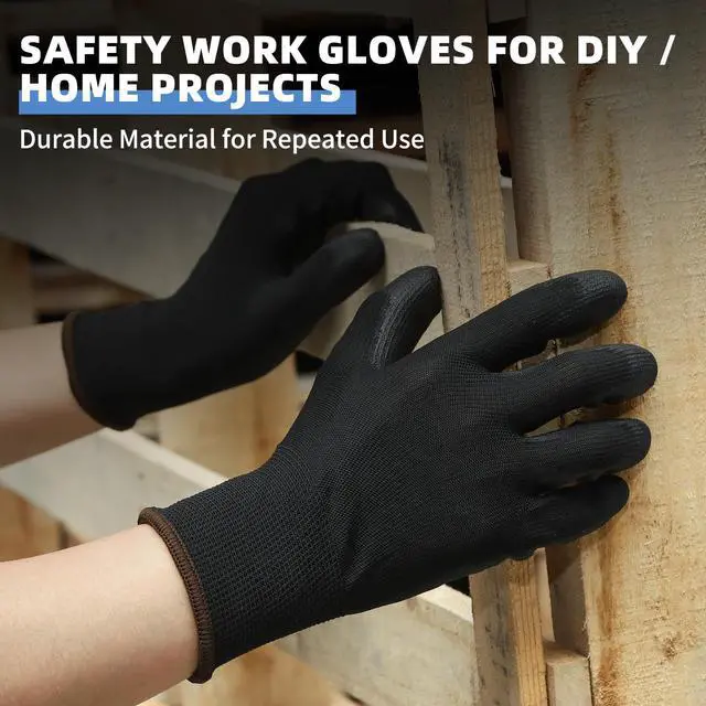 Alt view image 5 of 6 - Anti Static Gloves 6 Pairs, Medium, PU Coated, for Electronics Work