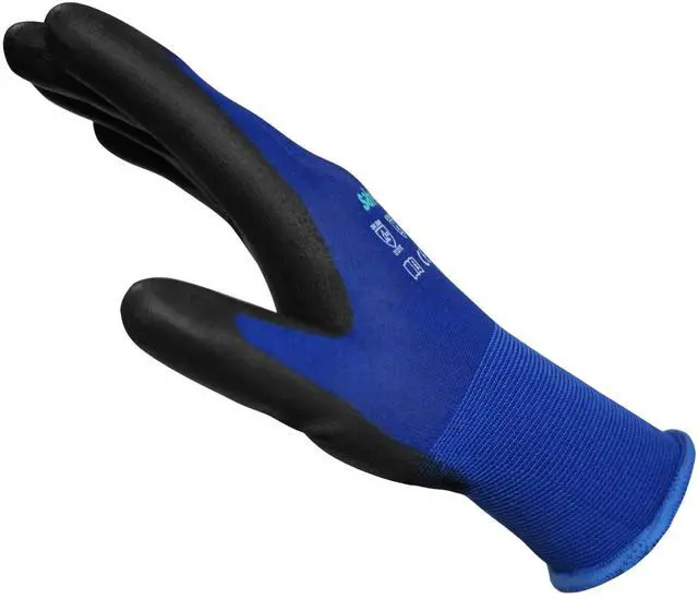 Main image of Touchscreen ESD Work Gloves 6 Pairs with PU Grip, Blue, Size L