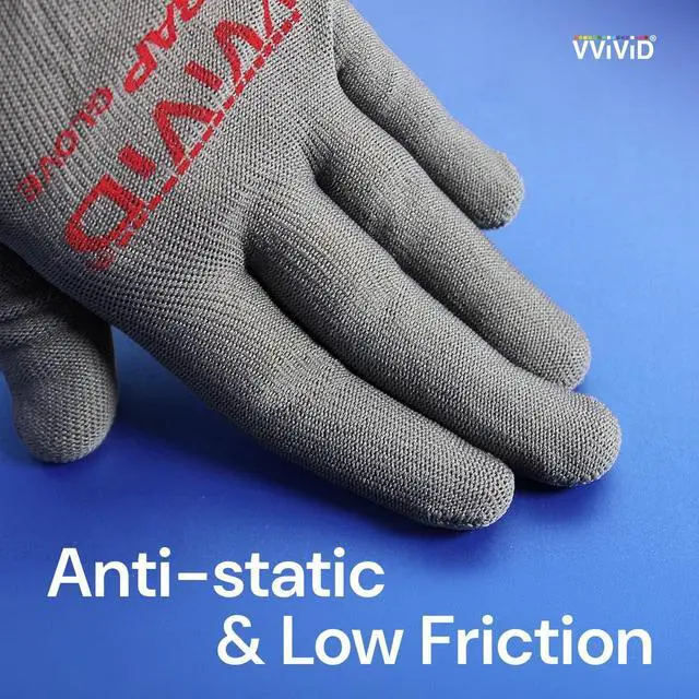 Alt view image 5 of 7 - Grey Professional Vinyl Wrap Anti-Static Applicator Glove Pair (2 Glove Pack)