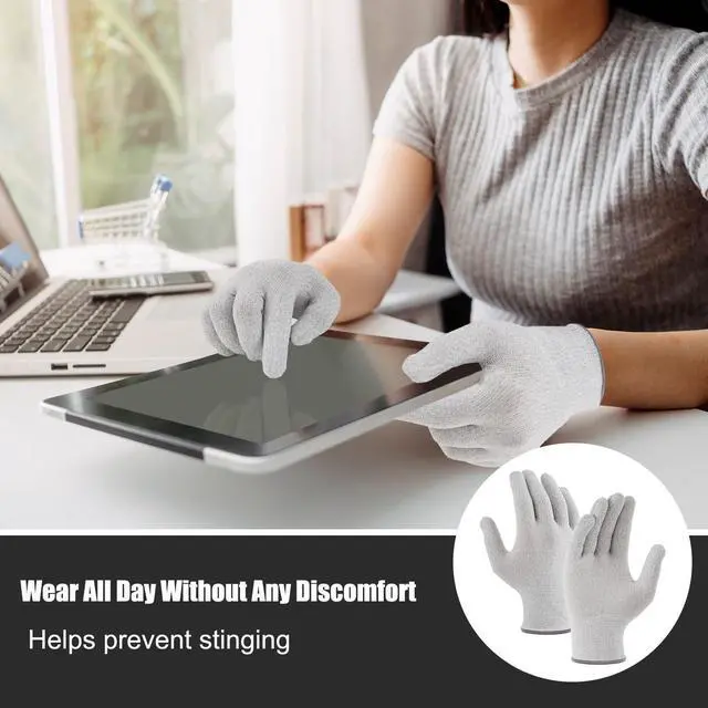 Alt view image 5 of 5 - 2 Pairs Anti Static Touch Screen Gloves for Men Women, Unisex ESD Gloves for Computer Typing Laptop Keyboard Phone, Washable Reusable for Office Home Outdoor Work(M)