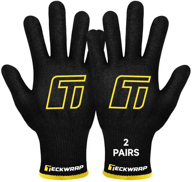 Main image of Vinyl Wrap Gloves for Car Wrapping Window Tint - Black, 2 Pairs XL
