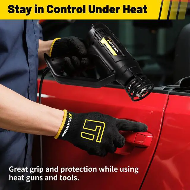 Alt view image 6 of 7 - Vinyl Wrap Gloves for Car Wrapping Window Tint - Black, 2 Pairs XL