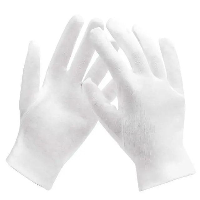 Alt view image 5 of 7 - 10 Pairs Archival Photo Gloves, White Work Gloves for Handling Art Working Photography Womens Cloth Gloves Liners Bulk for Handling Jewelry, Film, Photo, Coin Metal Inspection Men & Women