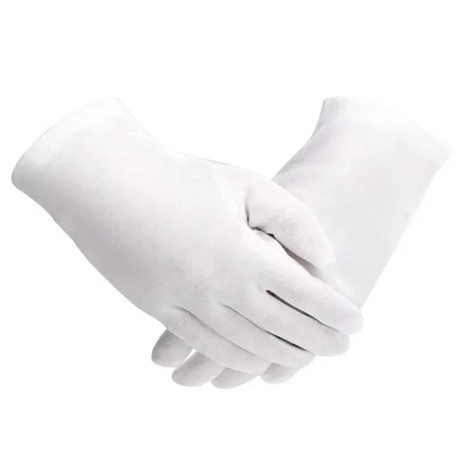 Alt view image 7 of 7 - 10 Pairs Archival Photo Gloves, White Work Gloves for Handling Art Working Photography Womens Cloth Gloves Liners Bulk for Handling Jewelry, Film, Photo, Coin Metal Inspection Men & Women