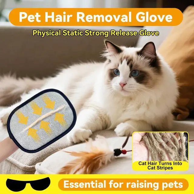 Alt view image 2 of 7 - Electrostatic Pet Hair Removal Gloves