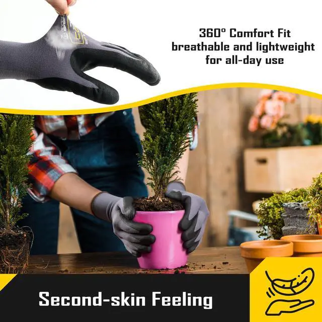 Alt view image 5 of 7 - 3/12/36 Pairs Safety Work Gloves, Microfoam Nitrile Rubber Coated