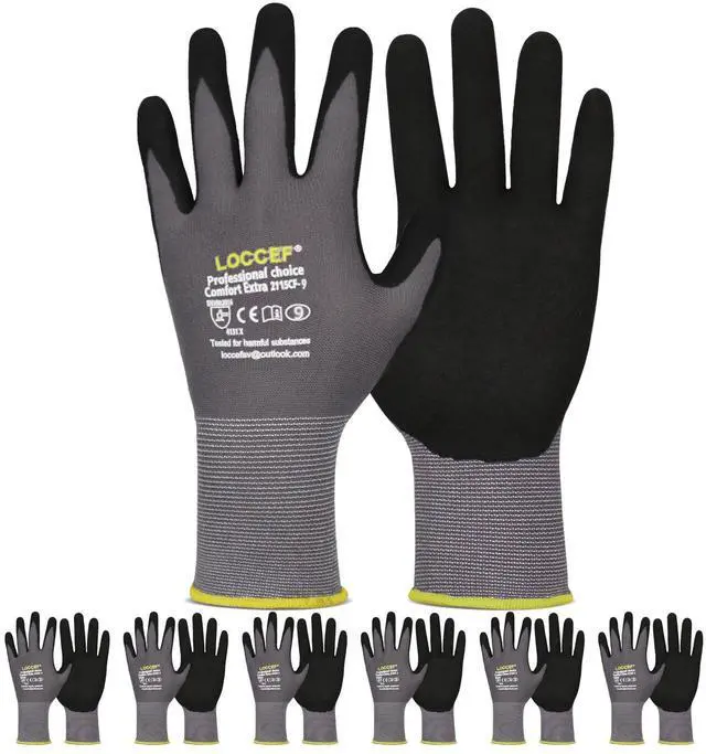 Main image of MicroFoam Nitrile Coated Safety Work Gloves (6 Pairs, 9/L)