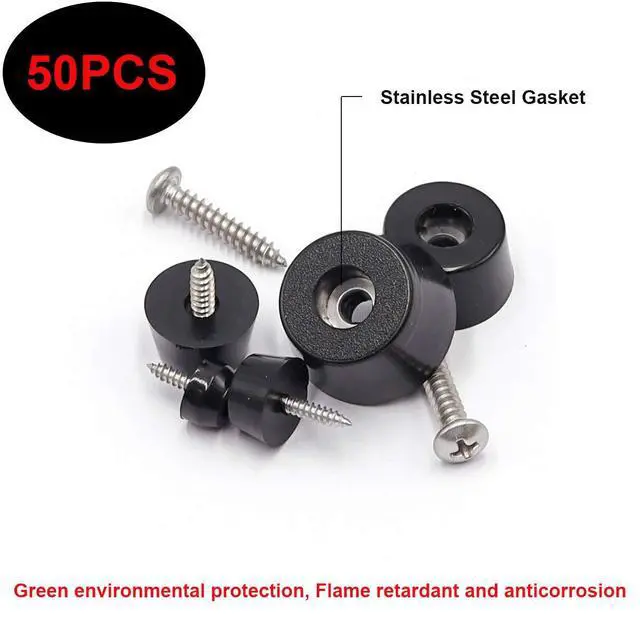 Alt view image 5 of 7 - 100PCS(5 Sizes) Rubber Feet for Cutting Board, Built-in Stainless Steel Washer and Screws, Non-Slip Rubber Feet for Furniture, Electronics, Tables, Sofas
