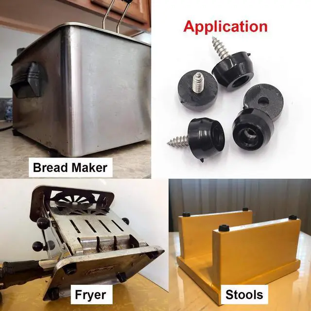 Alt view image 7 of 7 - 100PCS(5 Sizes) Rubber Feet for Cutting Board, Built-in Stainless Steel Washer and Screws, Non-Slip Rubber Feet for Furniture, Electronics, Tables, Sofas