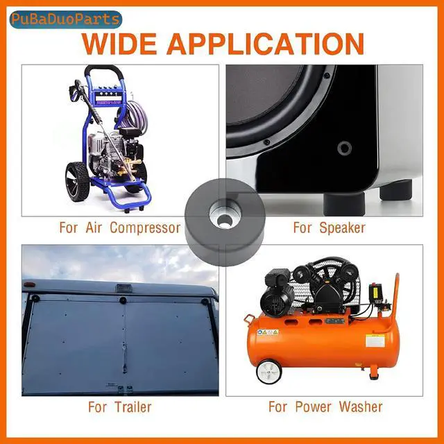 Alt view image 6 of 6 - 8 Pack 192310GS Anti Vibration Rubber Feet, Air Compressor Isolation Pads with Stainless Steel Nuts & Washers,for 094-0026, E106661, D091007, for Generators, Pressure Washers, Speaker Cabinets