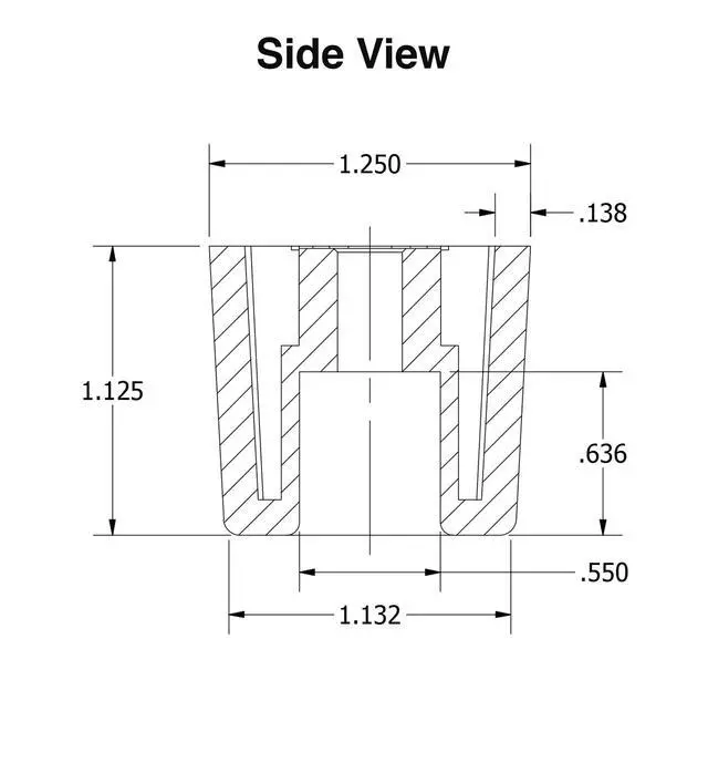 Alt view image 2 of 7 - 4 Large Extra Tall Rubber FEET 1.125" H X 1.250" D - Made in USA - Non Marking - Perfect for Furniture, Sofas, Tables, Chairs, Stools, Desks, Benches, Chests & Other Large Items.