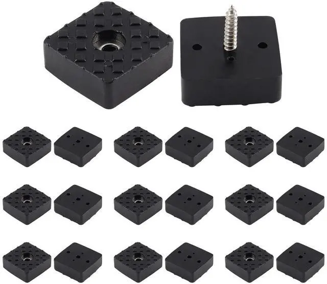 Main image of 1.18Inch/30mm Rubber Furniture Pads, Black, Square, 20Pcs