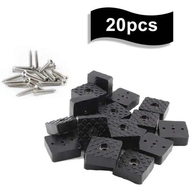 Alt view image 4 of 7 - 1.18Inch/30mm Rubber Furniture Pads, Black, Square, 20Pcs