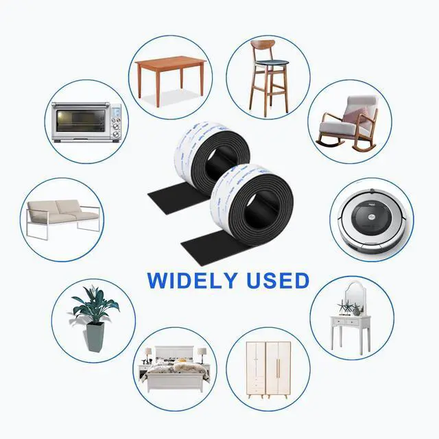 Alt view image 6 of 7 - Rubber Feet 2 Rolls, Adhesive Rubber Pad, Non Slip Pads for Furniture and Electronics 1x40 inch