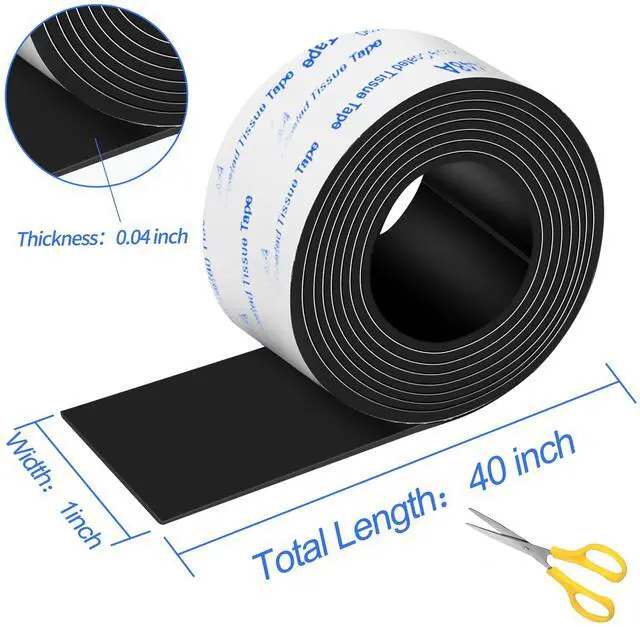 Alt view image 5 of 7 - Rubber Feet 2 Rolls, Adhesive Rubber Pad, Non Slip Pads for Furniture and Electronics 1x40 inch