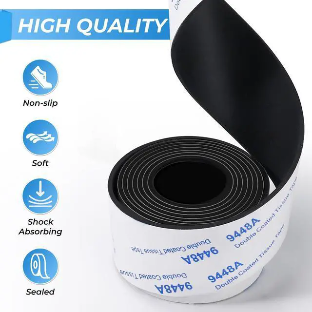 Alt view image 4 of 7 - Rubber Feet 2 Rolls, Adhesive Rubber Pad, Non Slip Pads for Furniture and Electronics 1x40 inch