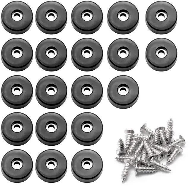 Main image of 1" Rubber Feet for Cutting Board Feet with Stainless Screws,20 Pack