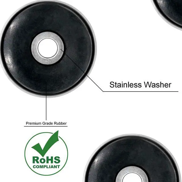 Alt view image 3 of 7 - 1" Rubber Feet for Cutting Board Feet with Stainless Screws,20 Pack