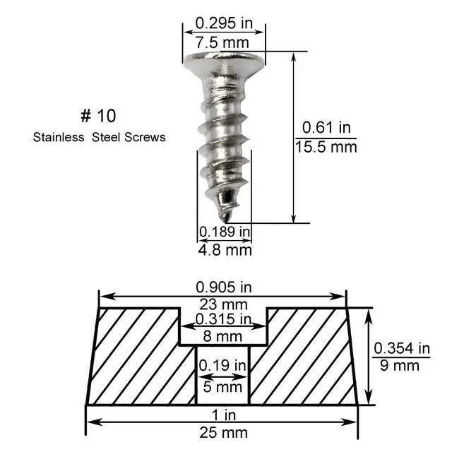 Alt view image 4 of 7 - 1" Rubber Feet for Cutting Board Feet with Stainless Screws,20 Pack