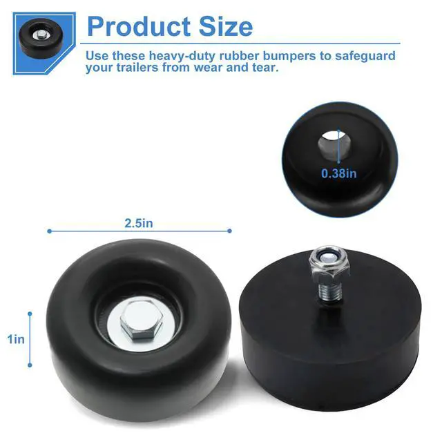 Alt view image 2 of 7 - 6-Pack Extreme Heavy Duty Rubber Foot Pads, 2.5 Inches Vibration Dampeners