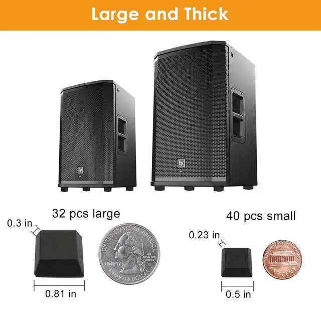 Alt view image 3 of 7 - Black Rubber Feet 72PCS Self Adhesive Rubber Feet Black Bumper Pads Square Bumpers for Electronics Speakers Computers Keyboard PS4
