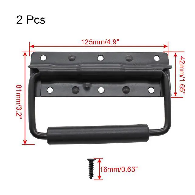 Alt view image 2 of 5 - 4.9 Inch Heavy Duty Spring Loaded Handle, Black (2 Pcs)