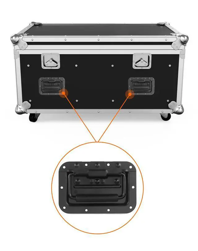 Alt view image 4 of 7 - Flight Case Pull Handles, 4 Pack Spring Loaded Recessed Flush Speaker Cabinet Handles, Flush Lift Recessed Door Handle, for Trunk Luggage, Cabinets, Flight Carry Case