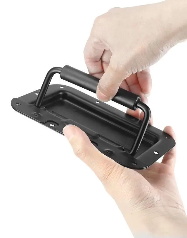Alt view image 3 of 7 - Flight Case Pull Handles, 4 Pack Spring Loaded Recessed Flush Speaker Cabinet Handles, Flush Lift Recessed Door Handle, for Trunk Luggage, Cabinets, Flight Carry Case