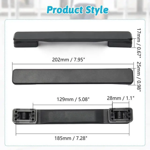 Alt view image 3 of 6 - 2Pcs Luggage Handles Replacement, 7.95" x 0.98" (L x W)