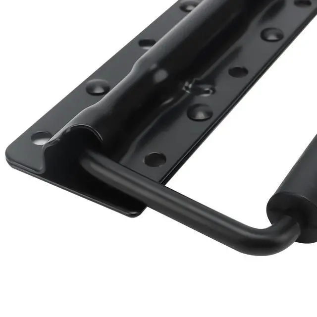 Alt view image 3 of 7 - 10 Pack Black Spring Loaded Case Handle, 124 x 80mm Folding Pull Surface Mount Handle with Rubber Grip, Chest Handles for Flight Case, Cabinet