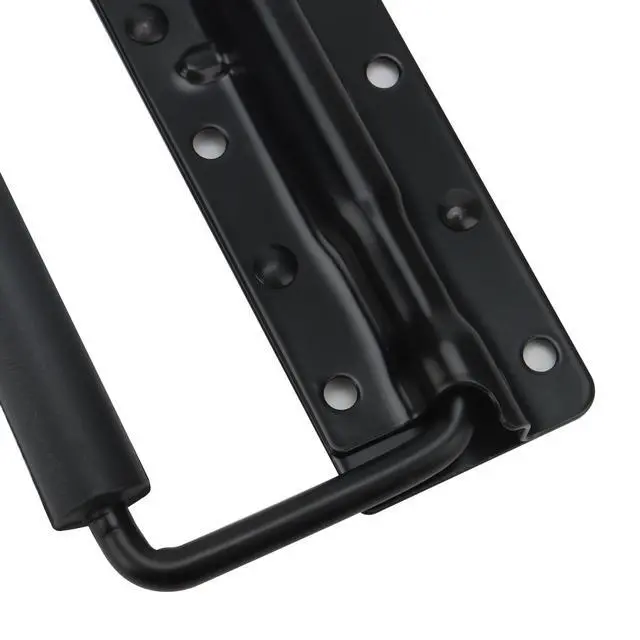 Alt view image 4 of 7 - 10 Pack Black Spring Loaded Case Handle, 124 x 80mm Folding Pull Surface Mount Handle with Rubber Grip, Chest Handles for Flight Case, Cabinet